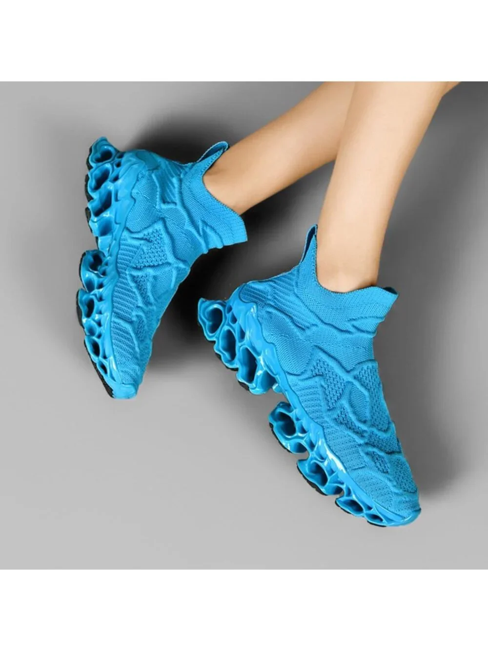 🆕Men's Blue Slip on Loafers Walking Tennis Shoes Running Blade Sneakers